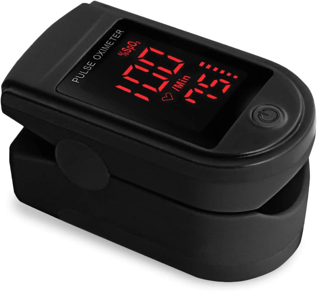 500DL Fingertip Pulse Oximeter with Cover, Batteries & Lanyard (Royal Black)