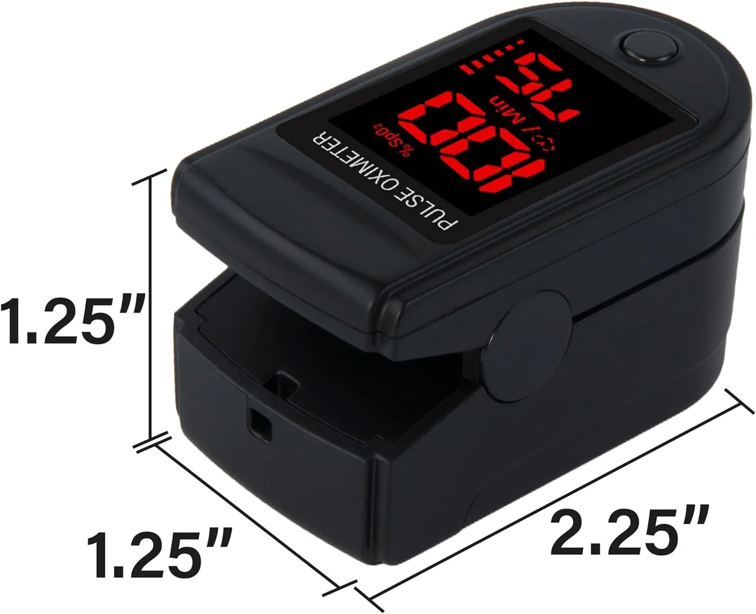 500DL Fingertip Pulse Oximeter with Cover, Batteries & Lanyard (Royal Black)