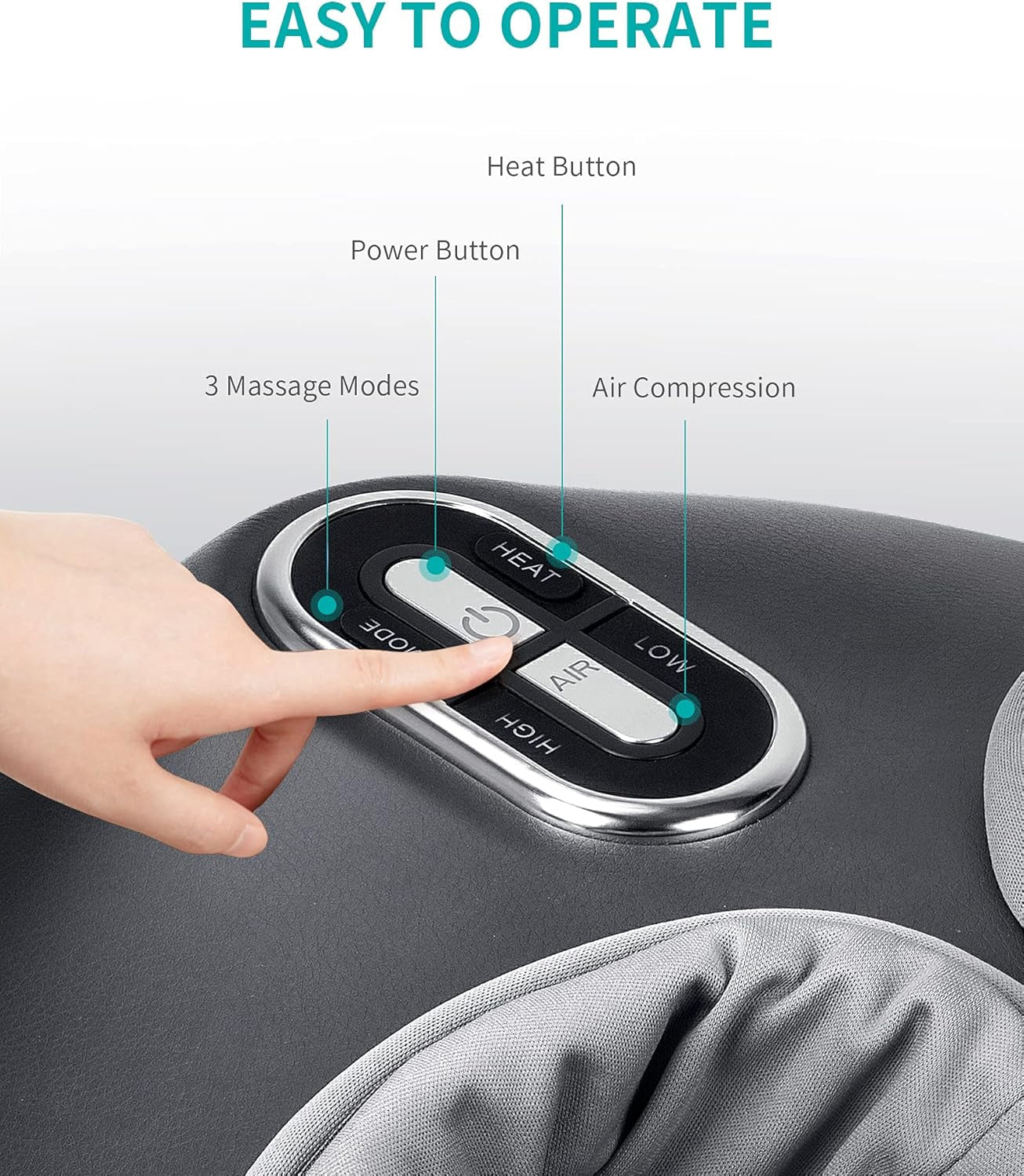 Shiatsu Foot Massager with Heat – Deep Kneading & Air Compression for Relaxation & Circulation