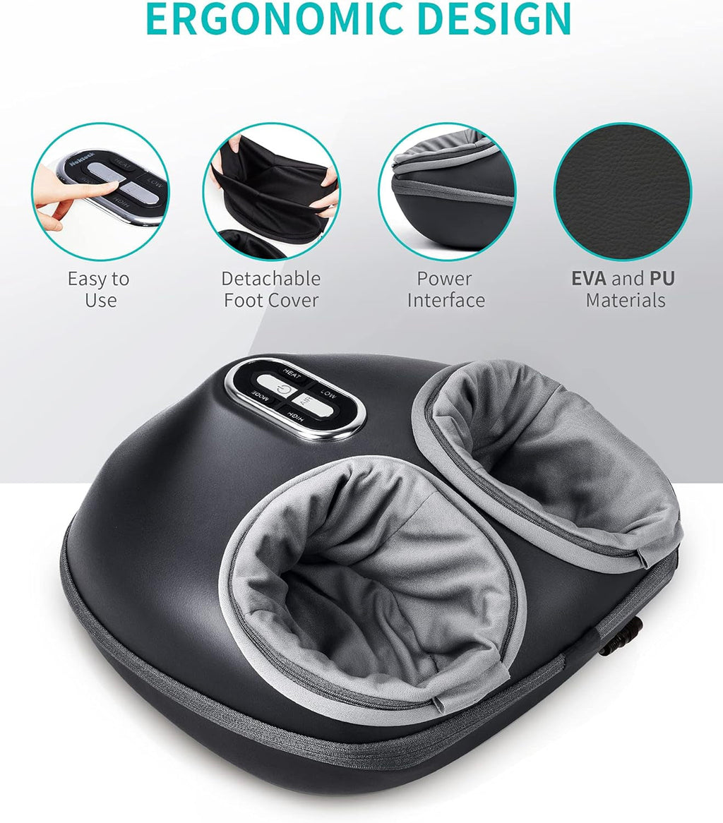 Shiatsu Foot Massager with Heat – Deep Kneading & Air Compression for Relaxation & Circulation