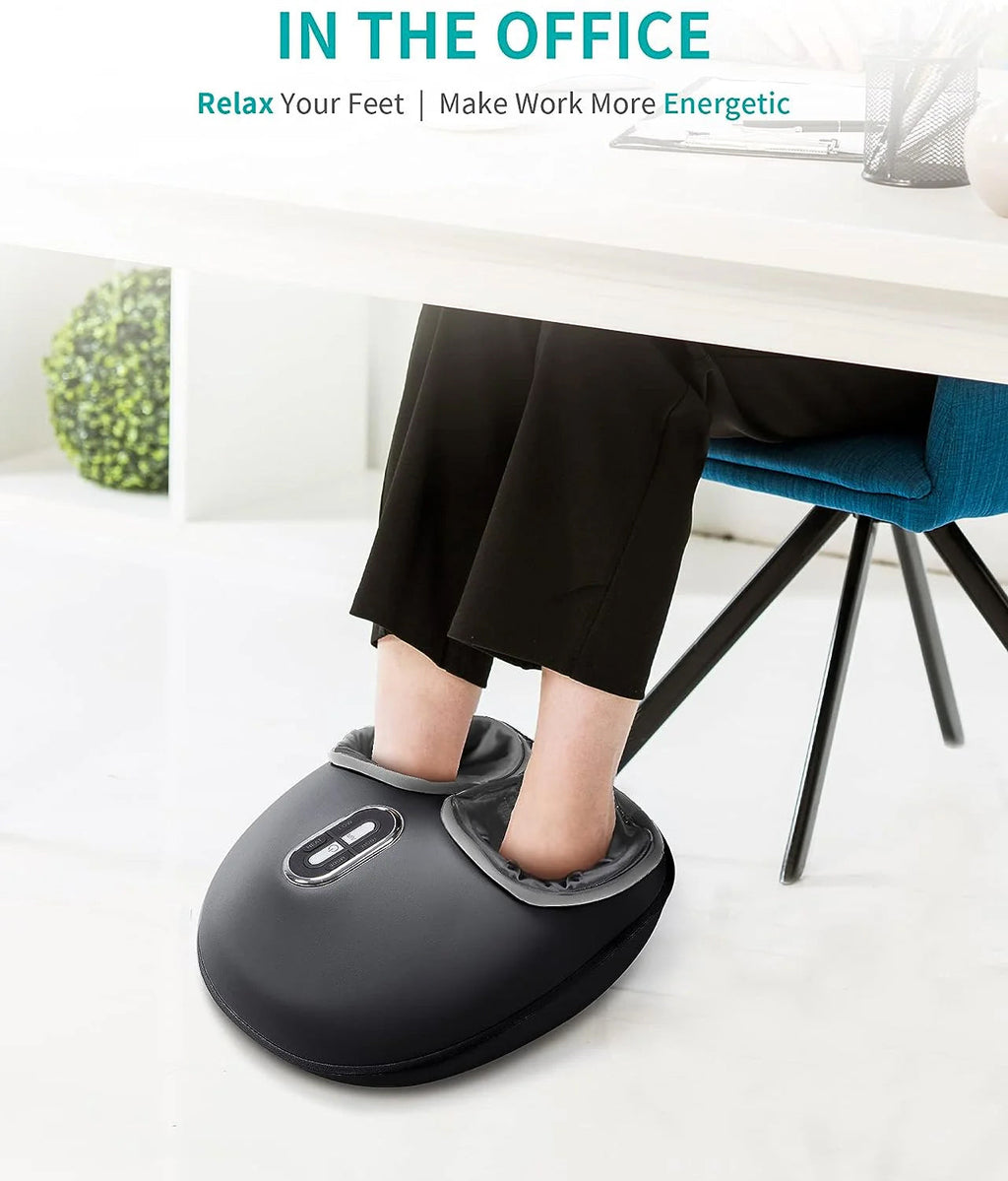 Shiatsu Foot Massager with Heat – Deep Kneading & Air Compression for Relaxation & Circulation