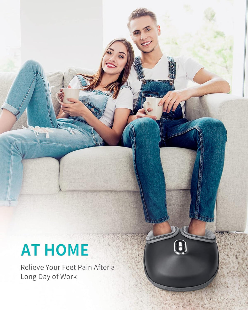 Shiatsu Foot Massager with Heat – Deep Kneading & Air Compression for Relaxation & Circulation