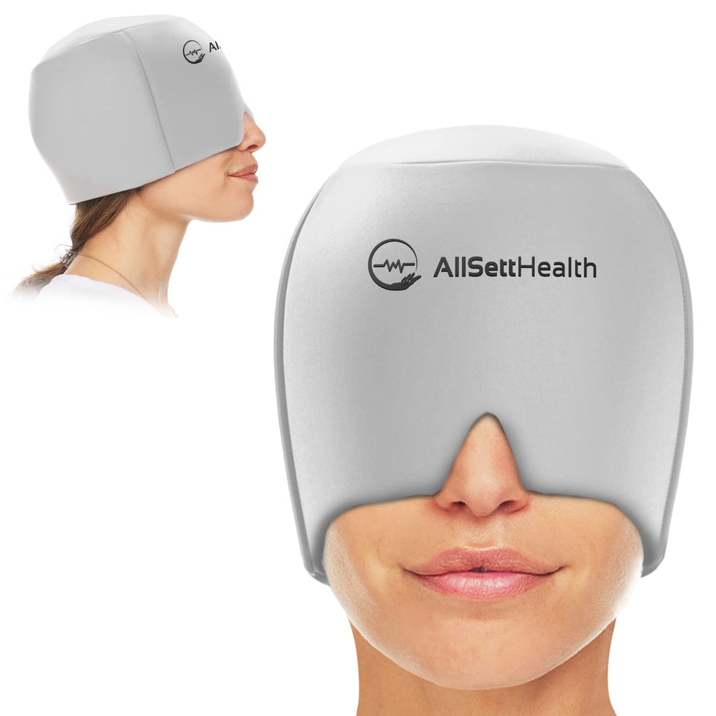 Patented Form Fitting Migraine Relief Ice Head Wrap | Headache and Migraine Hat | Hot and Cold Therapy for Puffy Eyes, Tension, Sinus and Stress Relief