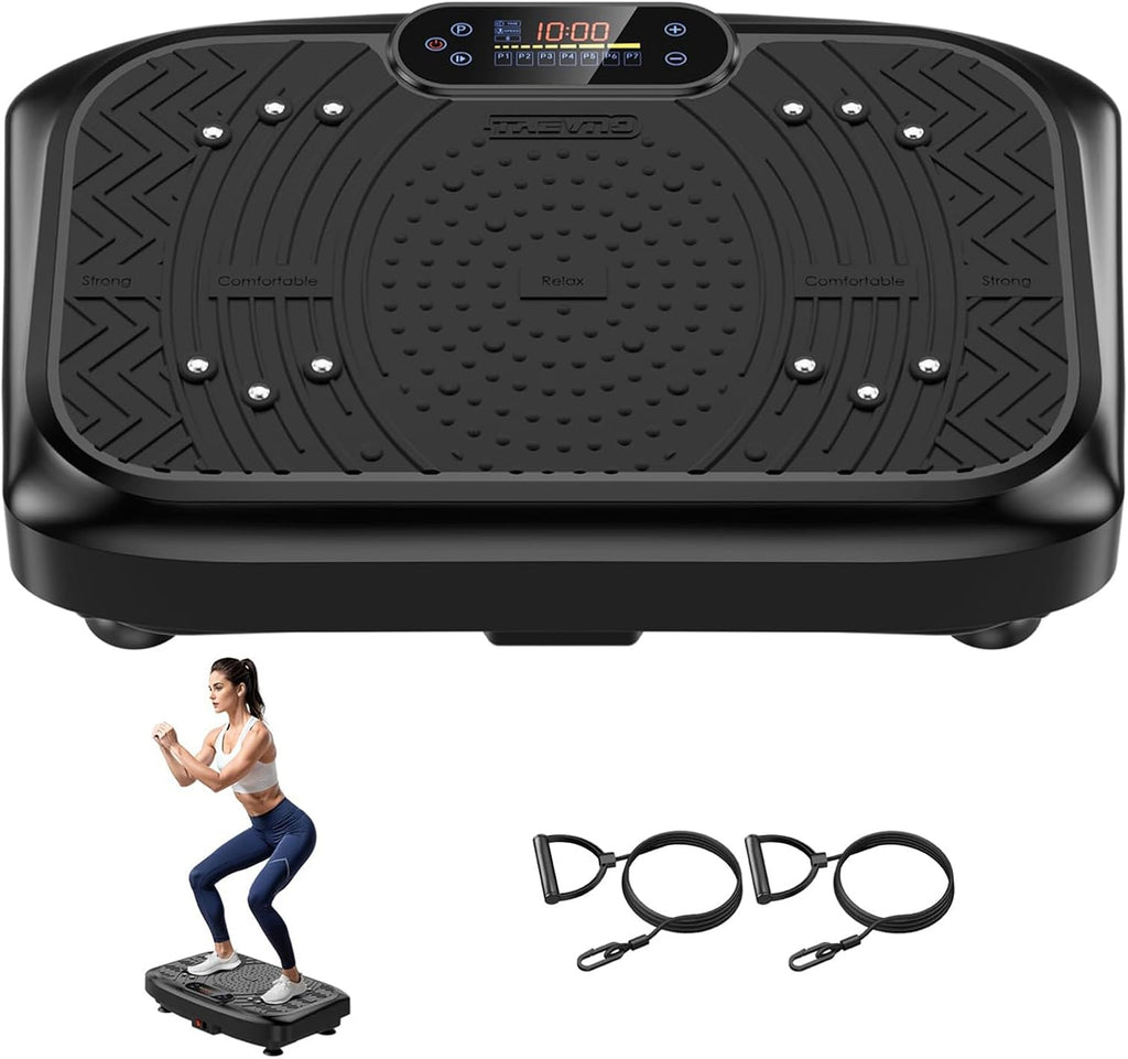 Vibration Plate Exercise Machine Lymphatic Drainage, Full Body Shaking Workout Vibrating Plate Weight Loss, 199 Adjustable Speeds 450 Lbs Capacity Fitness Platform for Women Men