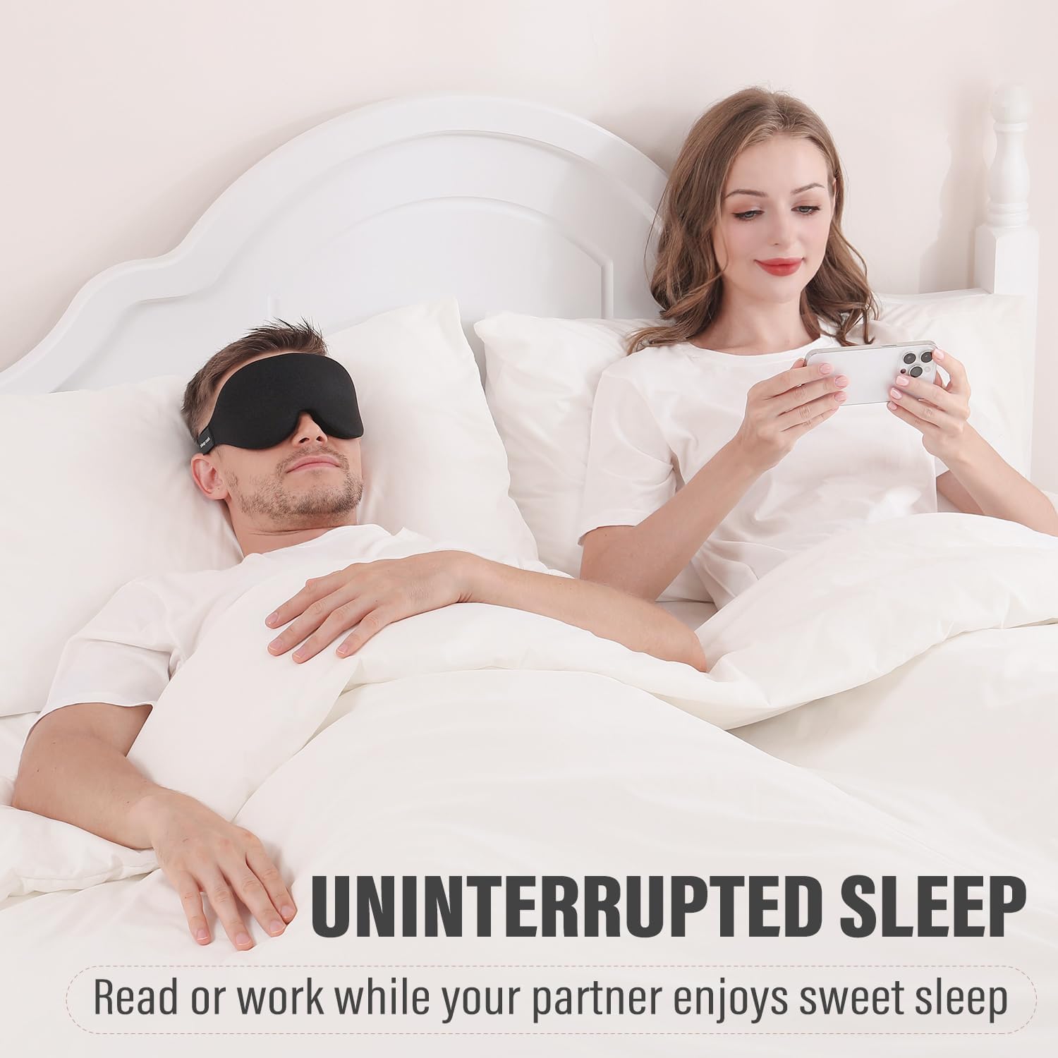 YIVIEW Sleep Mask for Side Sleeper, Complete Light Blocking 3D Sleeping Eye Mask, Soft Breathable Eye Cover for Women Men, Relaxing Zero Pressure Night Blindfold