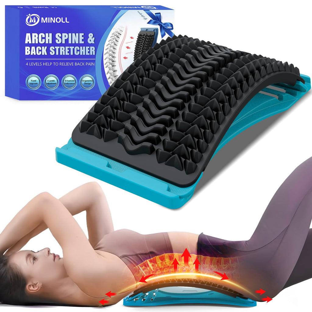 Back Stretcher for Lower Back Pain Relief, 3 Level Adjustable Lumbar Back Cracker Board, Back Cracking Device, Back Massager for Scoliosis, Spine Decompression