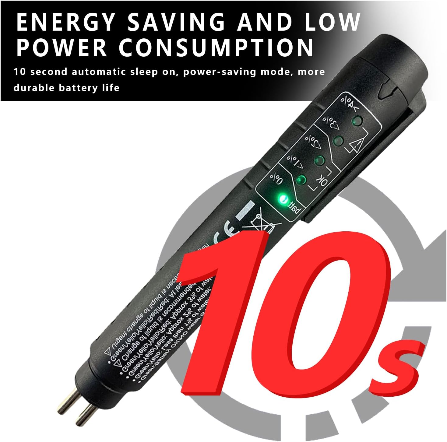 1 PC OBD2 Car Brake Oil Test Pen, Vehicle Analyzer Troubleshooter Adapter Accessories with 5 LED Indicators, Universal Automotive Diagnostic Test Tool for Cars Trucks Vans SUVs (Black)