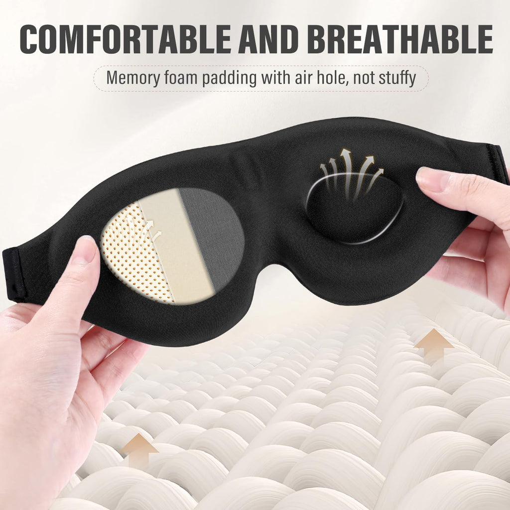 YIVIEW Sleep Mask for Side Sleeper, Complete Light Blocking 3D Sleeping Eye Mask, Soft Breathable Eye Cover for Women Men, Relaxing Zero Pressure Night Blindfold