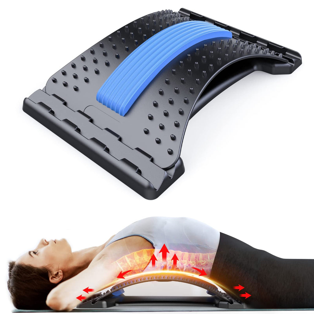 Back Stretcher for Lower Back Pain Relief, 3 Level Adjustable Lumbar Back Cracker Board, Back Cracking Device, Back Massager for Scoliosis, Spine Decompression