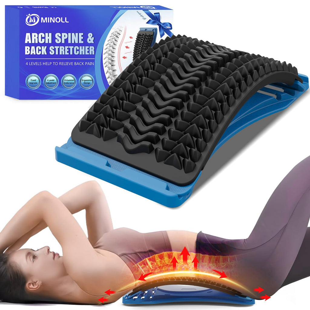 Back Stretcher for Lower Back Pain Relief, 3 Level Adjustable Lumbar Back Cracker Board, Back Cracking Device, Back Massager for Scoliosis, Spine Decompression