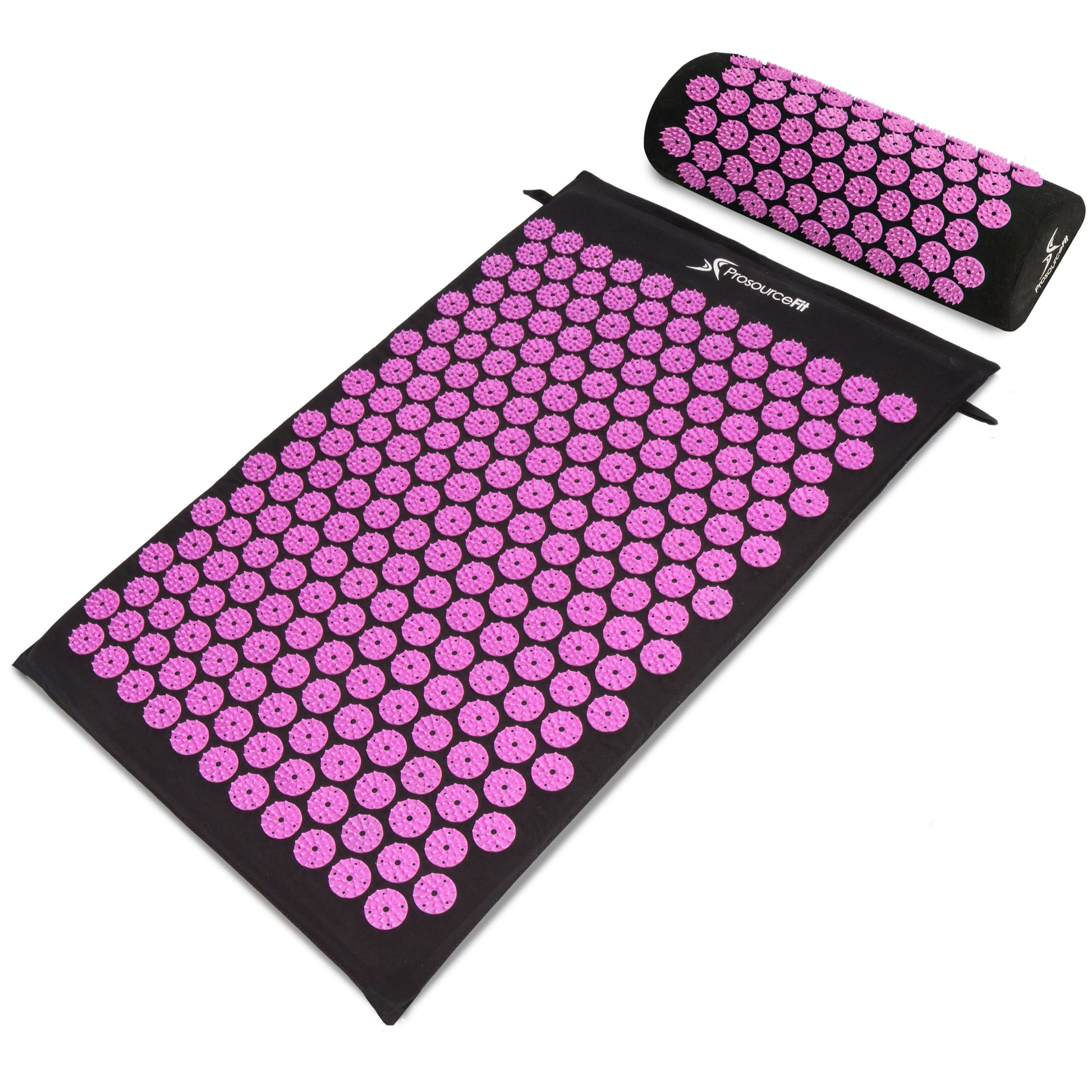 Acupressure Mat and Pillow Set for Back/Neck Pain Relief and Muscle Relaxation, Large - Gray/Gray