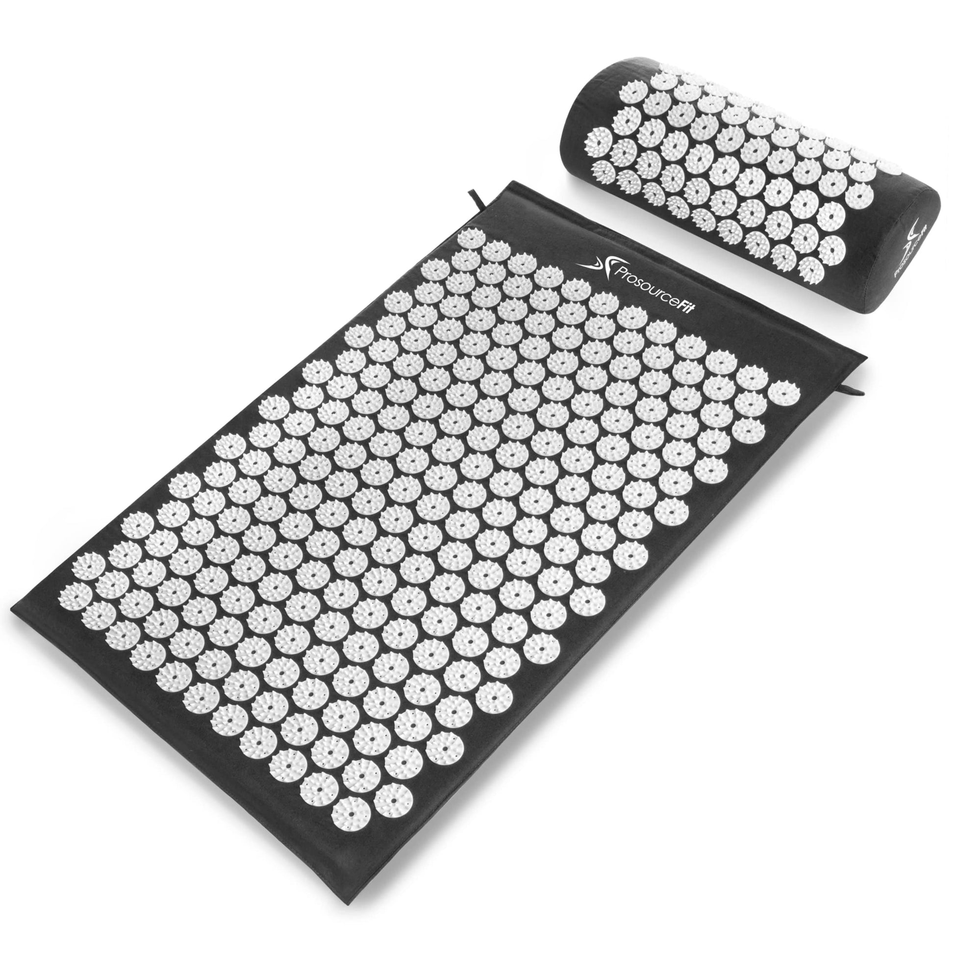 Acupressure Mat and Pillow Set for Back/Neck Pain Relief and Muscle Relaxation, Large - Gray/Gray
