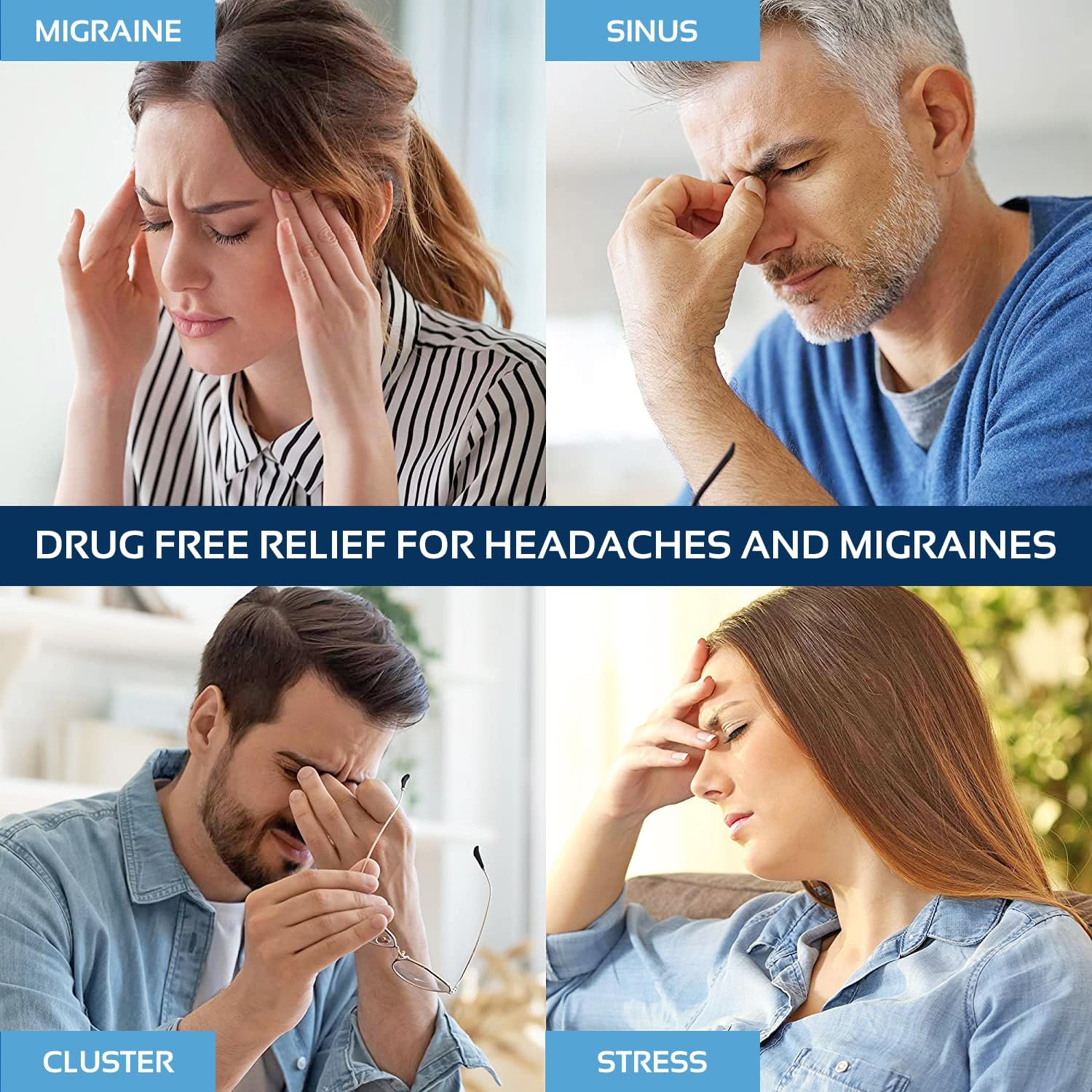 Patented Form Fitting Migraine Relief Ice Head Wrap | Headache and Migraine Hat | Hot and Cold Therapy for Puffy Eyes, Tension, Sinus and Stress Relief