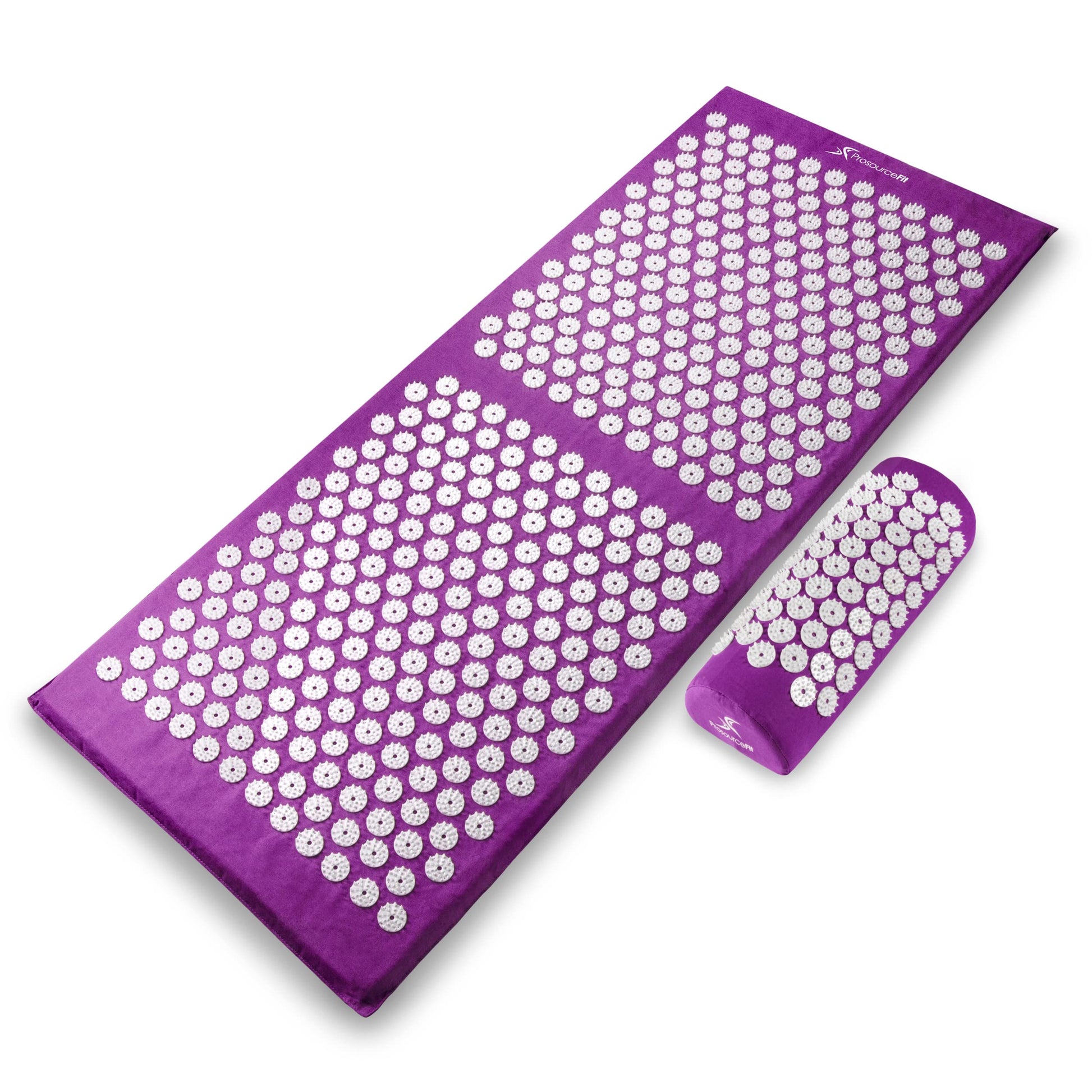 Acupressure Mat and Pillow Set for Back/Neck Pain Relief and Muscle Relaxation, Large - Gray/Gray