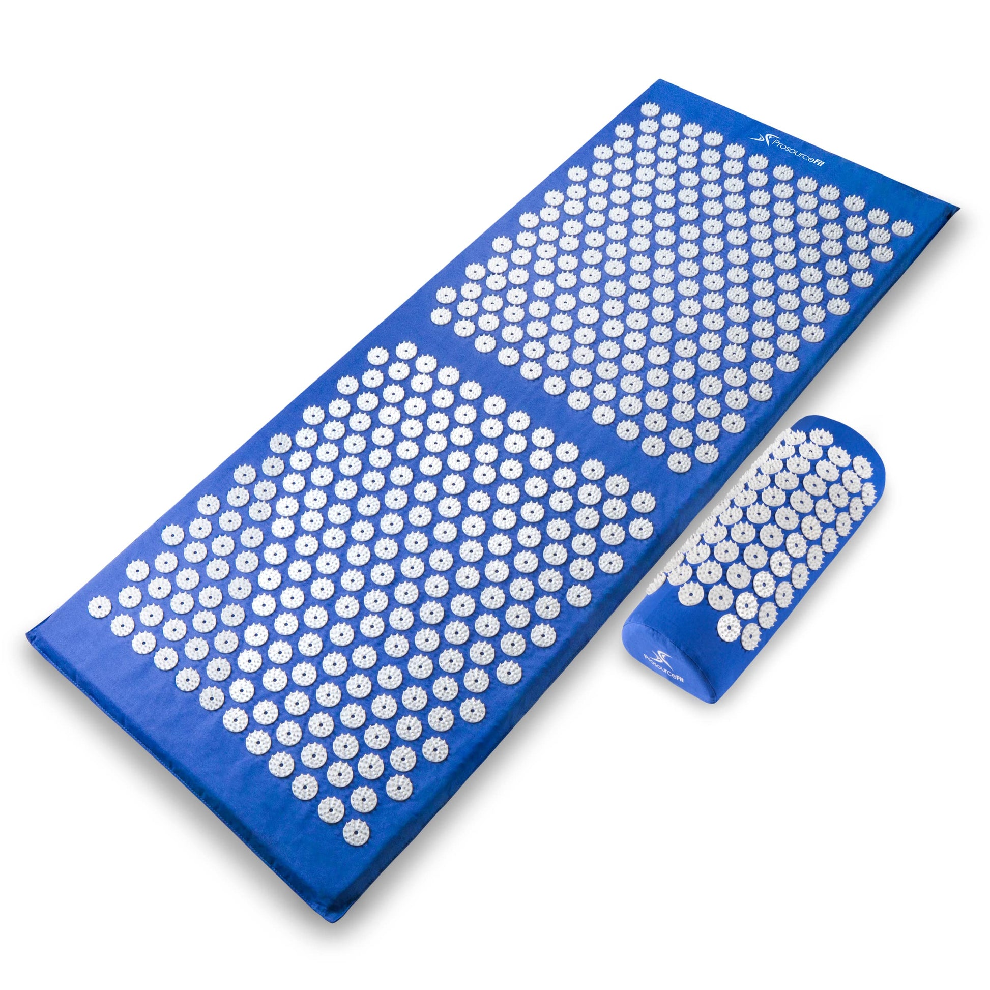 Acupressure Mat and Pillow Set for Back/Neck Pain Relief and Muscle Relaxation, Large - Gray/Gray